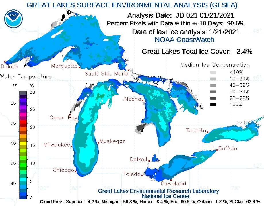 Great Lakes ice coverage at lowest point on record Manistee News Advocate
