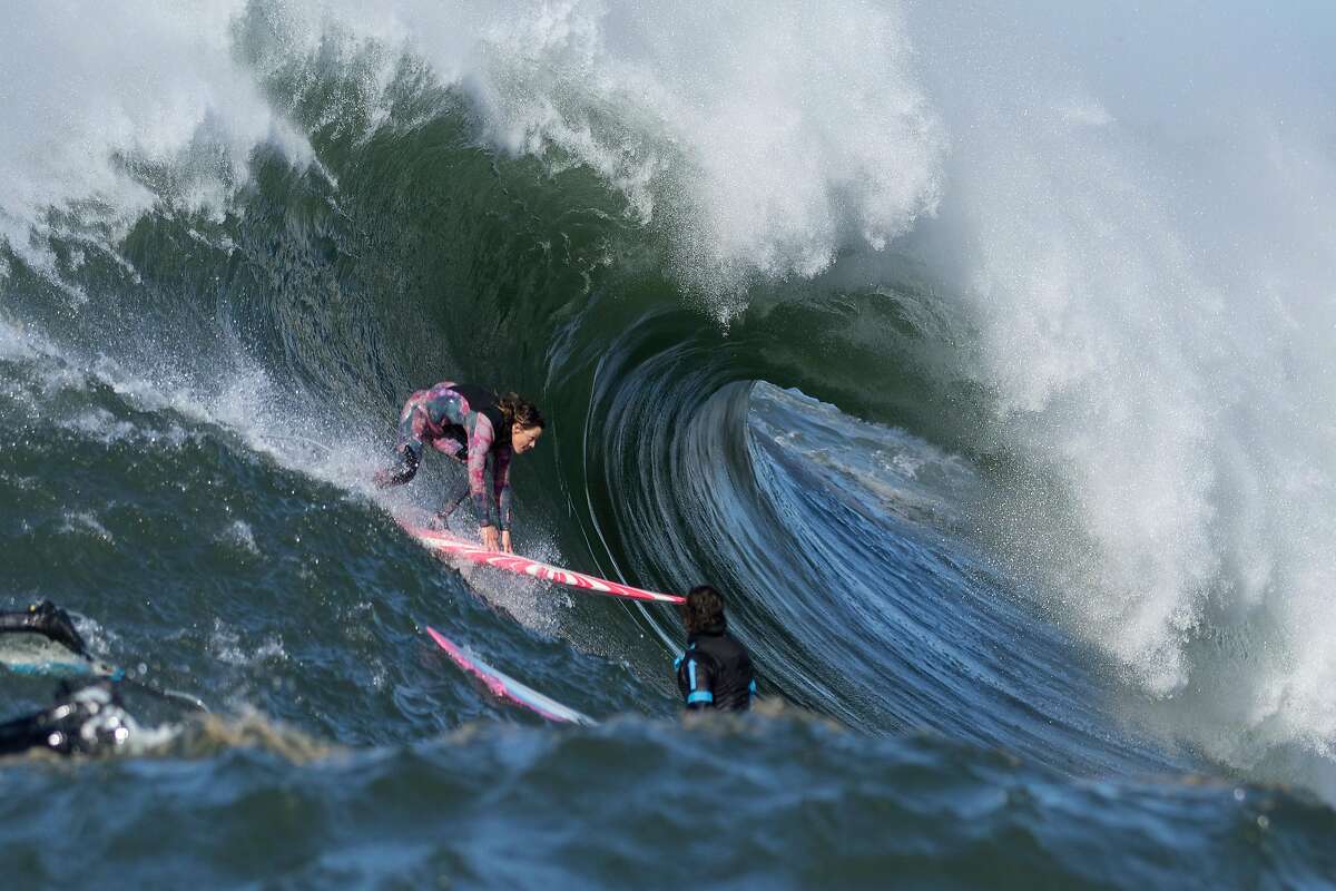 San Francisco's Bianca Valenti launches a takeoff at Mavericks earlier this month.