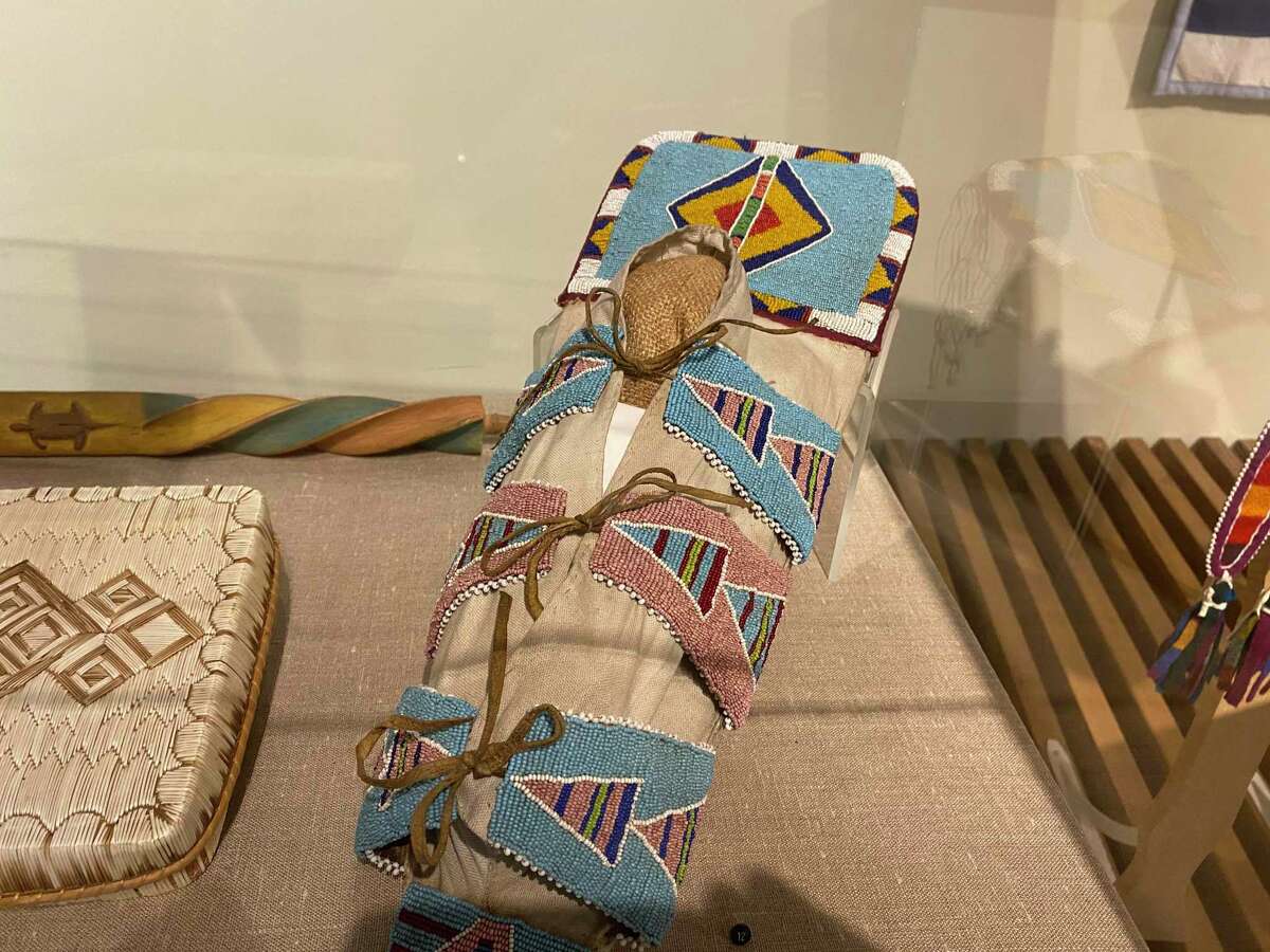 American Indian beadwork. Newtown resident Darlene Kascak, a member of the Schaghticoke Tribal Nation, said beading is "a tedious process, going individually through each one of those beads twice," Kascak said. "You are doing it once when you're threading it and then you're doing it again to secure it." Originally, beading began with products found in nature, such as porcupine quills.