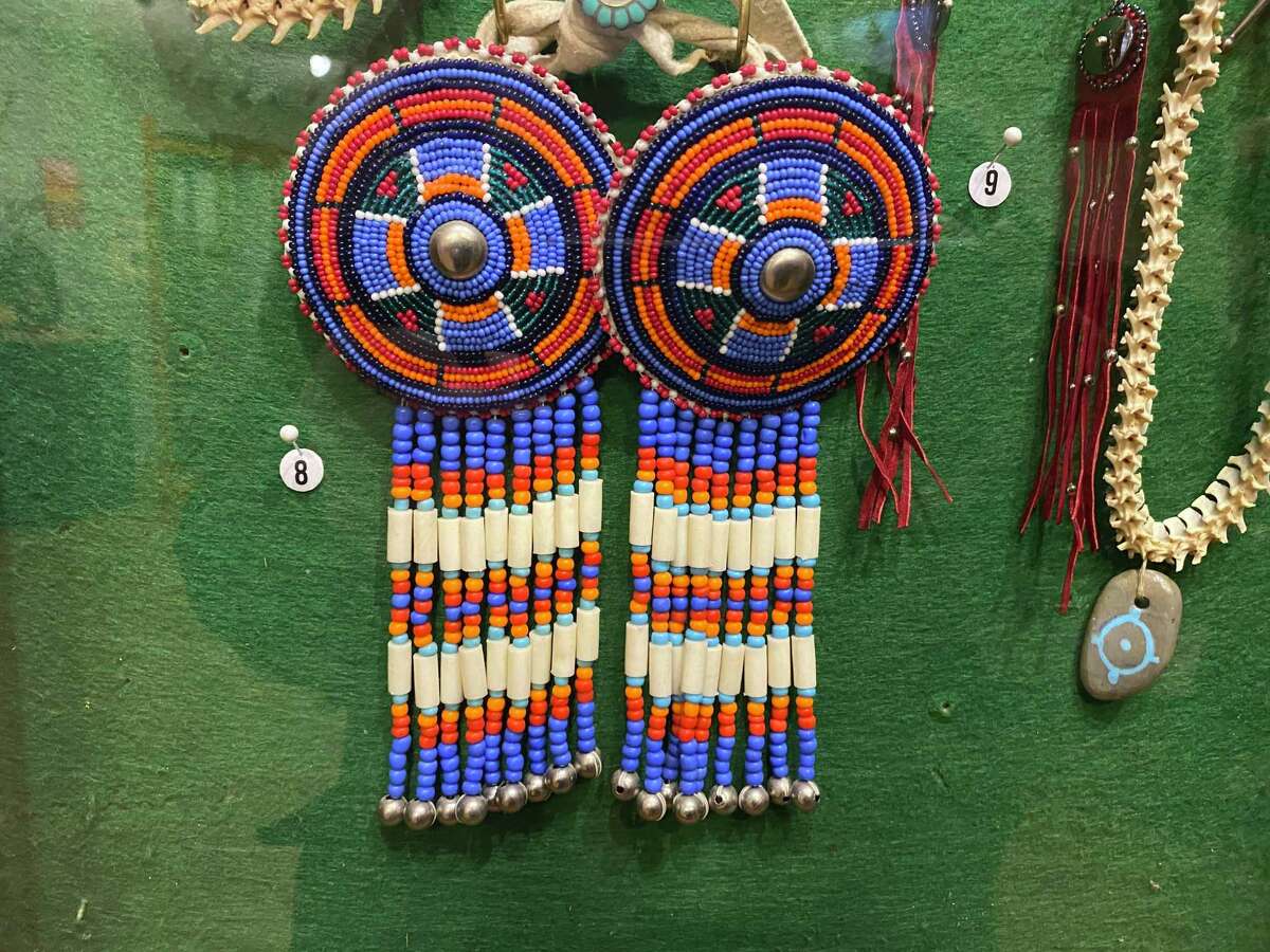 Decoration items made from beads. "The Egyptians created the start of glass beads," said instructor Susan Schers, of Bethlehem. "The Venetians created the current bead size. Each one of the beads was individually wound on a glass rod." According to Kascak, traditionally, the patterns in beading tell a story. The patterns can also convey where someone lives.