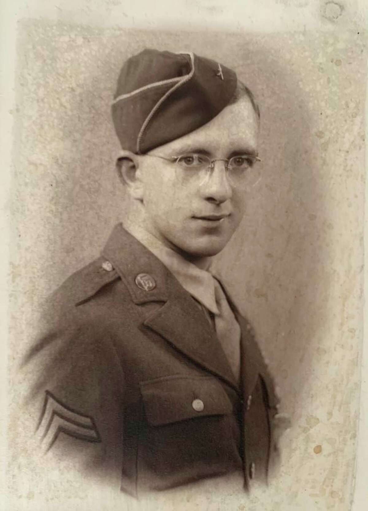 Sergeant Edwin O. Pochert was striped of his stripes after in incident in WWII, with the promise to have them reinstated. After receiving an honorable discharge shortly after, following an injury, his rank remained recorded as a Private First Class. His work to reinstate his stripes was passed down to his daughter after his passing in 2012. (Courtesy Photo)