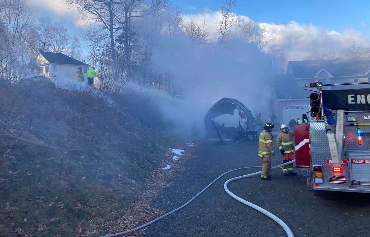 Beacon Falls fire destroyed carport, spread to hillside