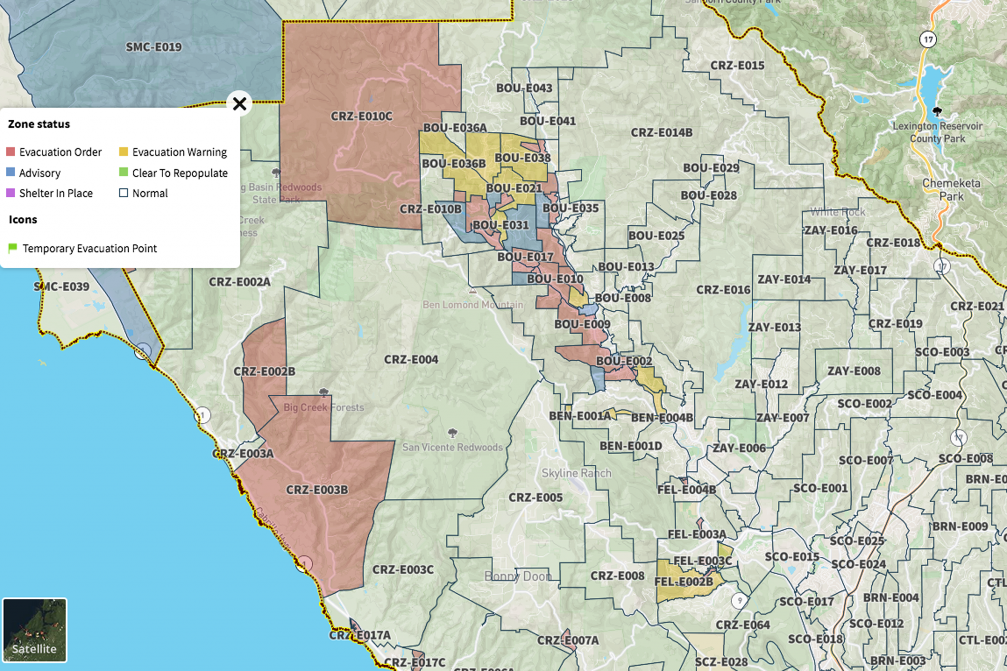 Evacuation orders issued for areas in Santa Cruz County ahead of