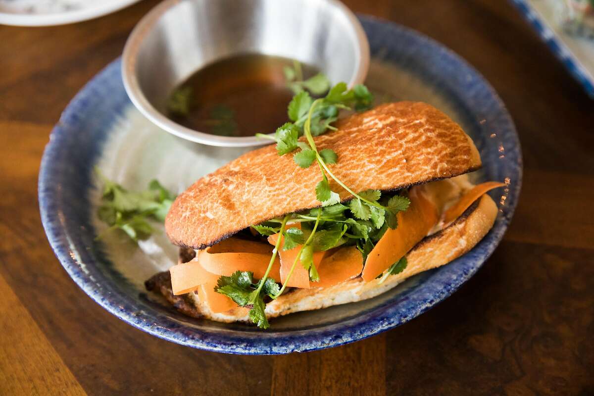 The Banh Mi Dip with a Pho jus at Ocean Beach Cafe near Ocean Beach in San Francisco, California on Jan. 25, 2021.