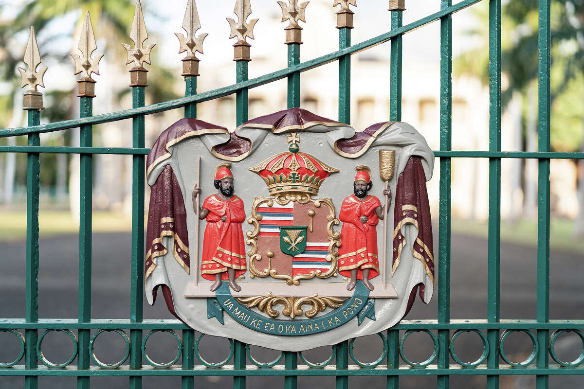 Iolani Palace, the royal residence of the rulers of the Kingdom of Hawaii, photographed on Friday, Jan. 22, 2021, in Honolulu, Hawaii.