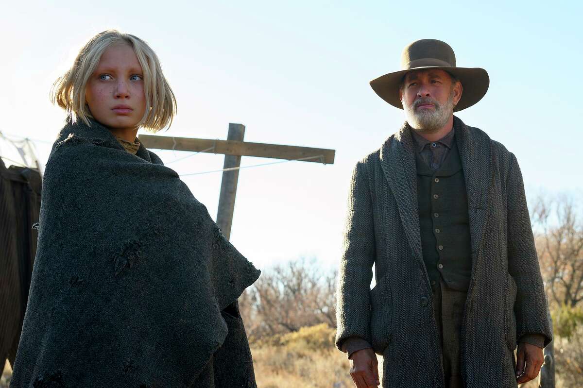 Tom Hanks, right, and Helena Zengel in