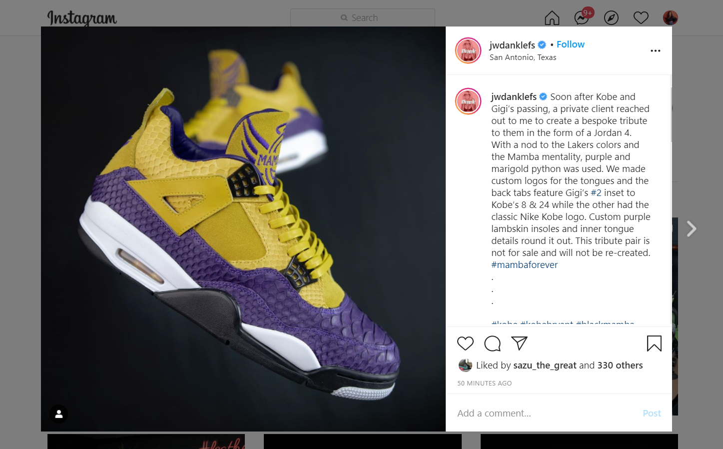 custom kobe and gigi shoes