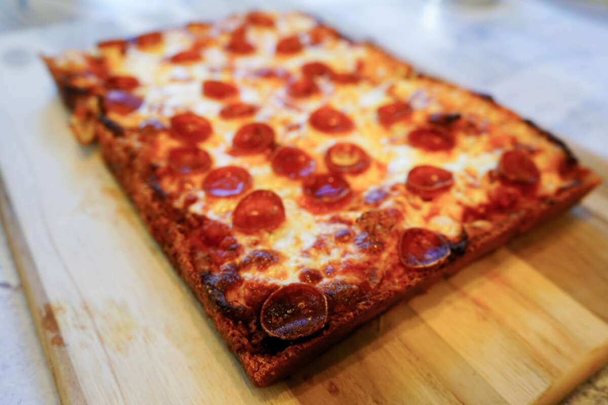 The final result was an airy Detroit-style pizza with a cheesy, crunchy crust that was similar to the one perfected at Square Pie Guys.
