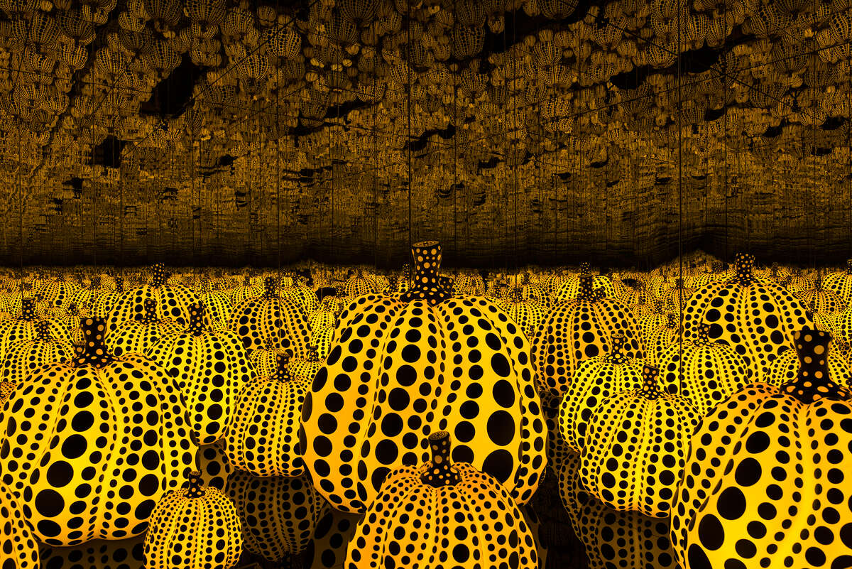 Yayoi Kusama. All the Eternal Love I Have for the Pumpkins, 2016. Wood, mirror, plastic, acrylic, LED. Collection of Dallas Museum of Art, TWO x TWO for AIDS and Art Fund. Courtesy of Ota Fine Arts and Victoria Miro.