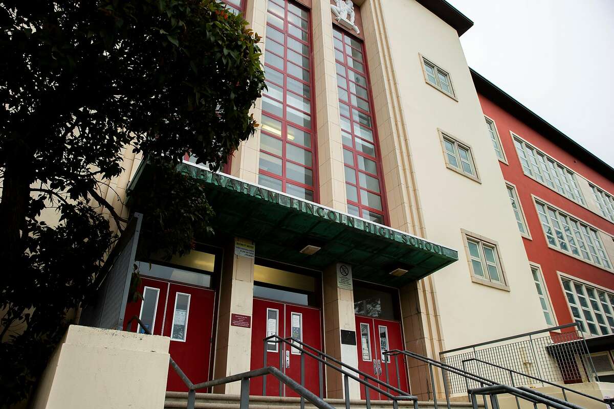 Abraham Lincoln High School, Tuesday, Jan. 26, 2021, in San Francisco, Calif. The S.F. school board voted on renaming 44 schools on Tuesday evening.