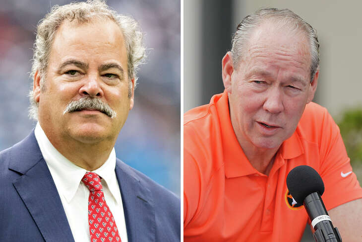 Texans CEO Cal McNair and Astros owner Jim Crane are pictured together in this composite photo.
