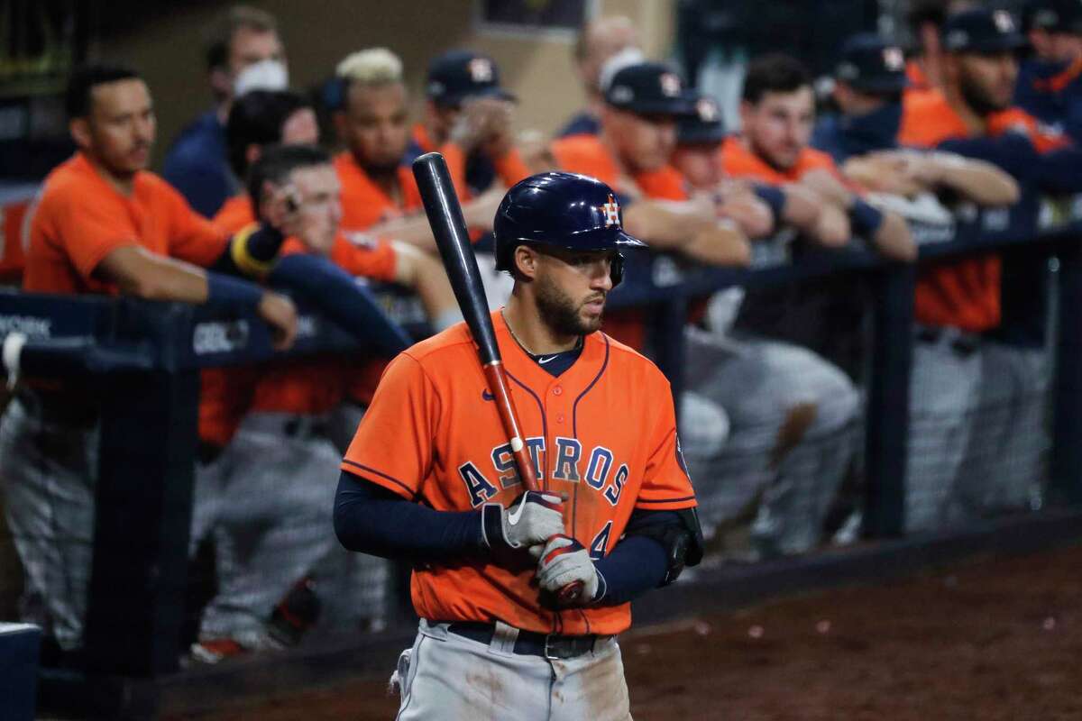George Springer, on deck in Game 7 of the ALCS against Tampa Bay last season in his final game as an Astro, is hoping to be the veteran addition that Toronto needs to reach the World Series.