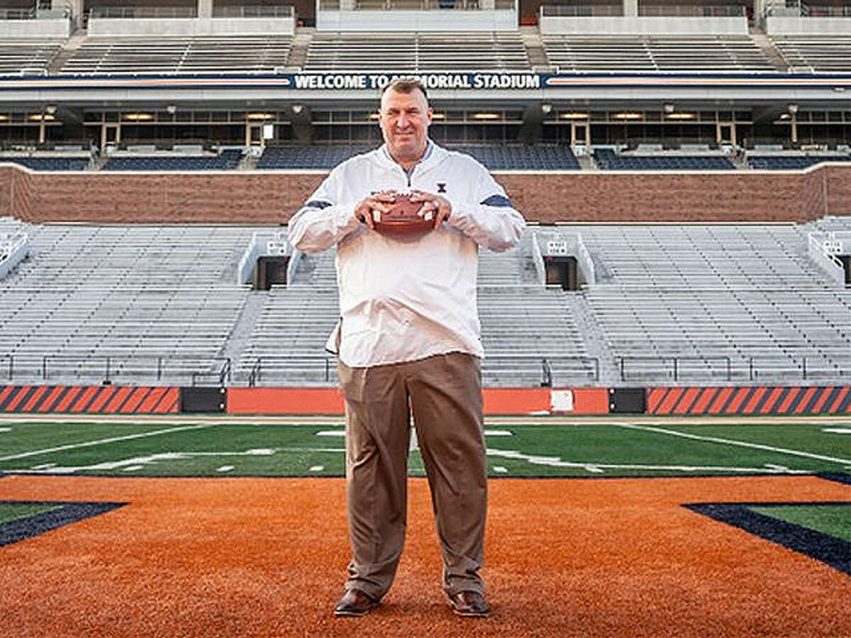 University of Illinois head football coach Bret Bielema, shown after being hired in December, has assembled his first Illini coaching staff.