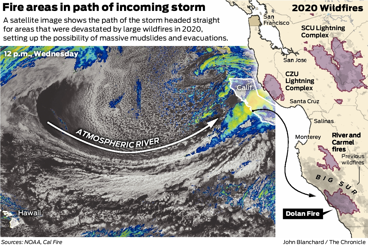 Bay Area weather live updates PG&E truck washed off roadway in Aptos