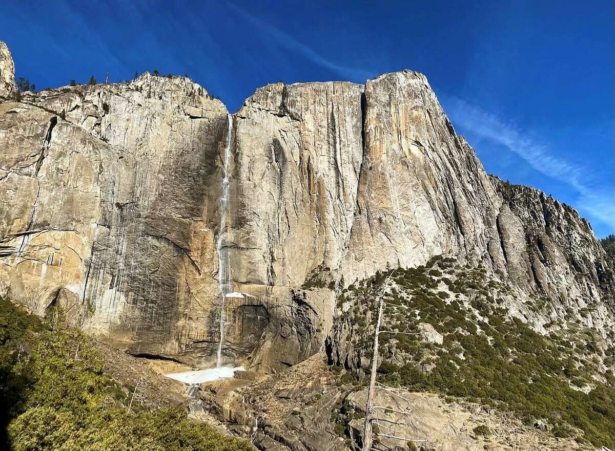 A photo of Yosemite Falls on Jan. 14, the day "Alice" Yu Xie hiked to the top and fell from a cliff.