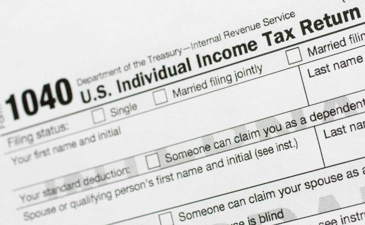 A file photo of a 1040 tax return form.