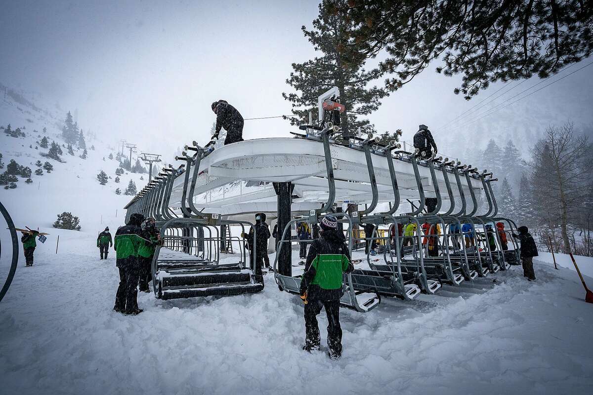 A chairlift at Squaw Valley on the morning of Wednesday, Jan. 27.