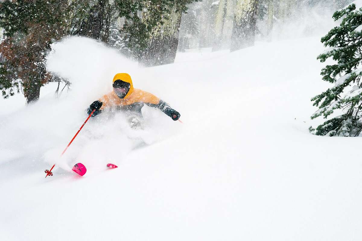 A skier at Sierra-at-Tahoe ski resort on Wednesday, Jan. 27.
