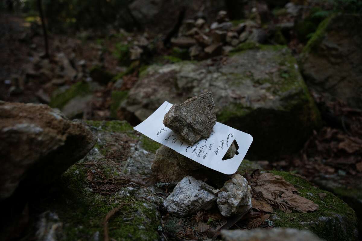 One of the many notes sandwiched in between rocks at the quarry behind The Pogonip lime kiln.