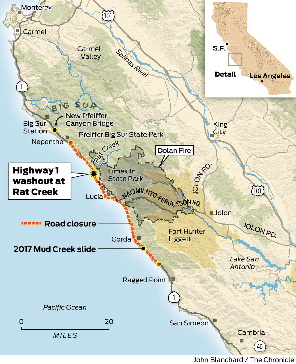 Stretch of Highway 1 in Monterey County washes away after being hit by ...