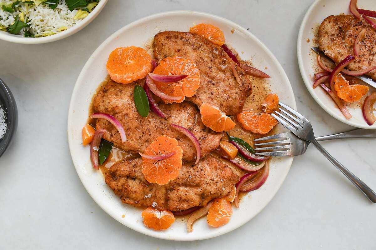 Give chicken piccata a spin with brown butter and fresh mandarins