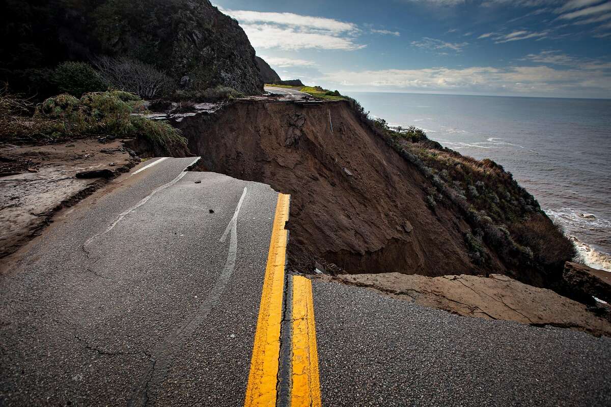 Stretch of Highway 1 in Monterey County washes away after being hit by