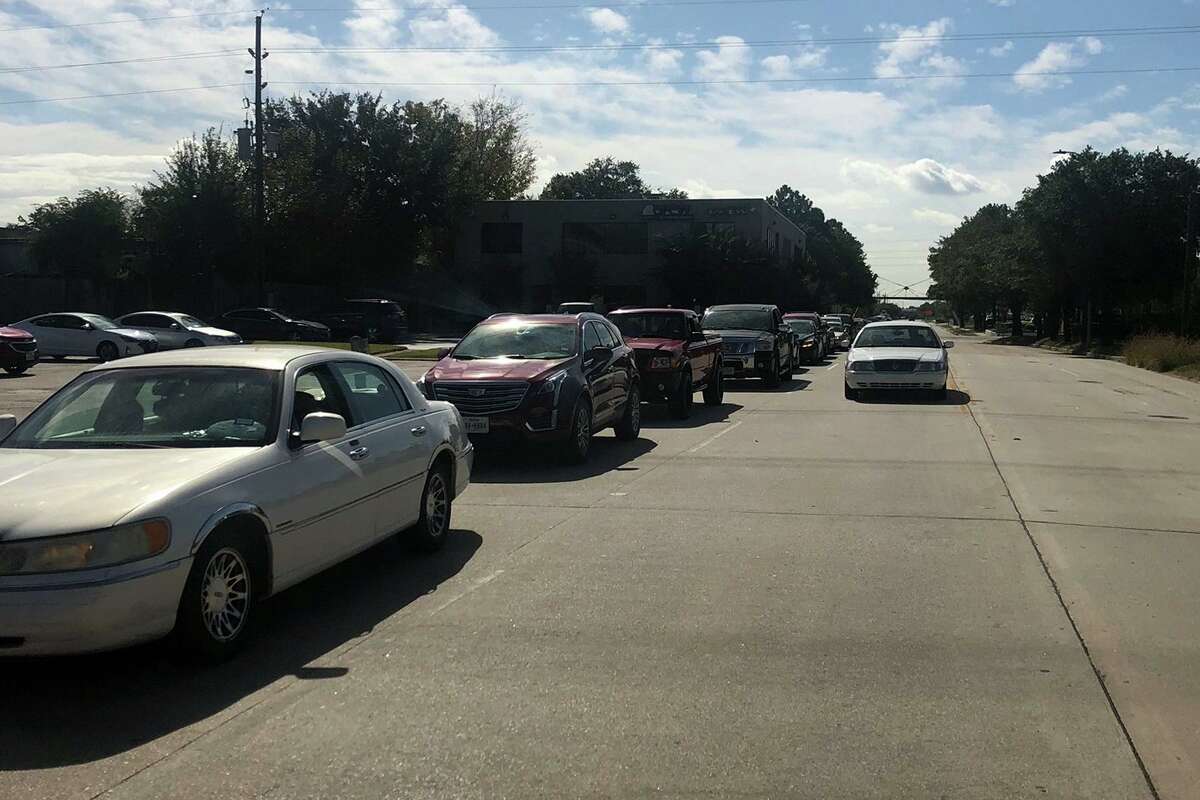 Lone Star College-Houston North conducted a series of food drives to help families during the holiday season. Pictured are cars lined up where LSC-Houston North provided 768 families with food.