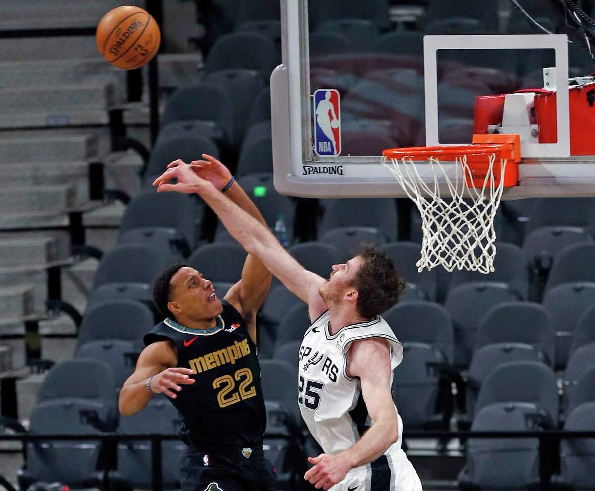 Spurs center Jakob Poeltl has 27 blocks in his past 13 games and is anchoring the NBA’s No. 8 defense, up from 25th last season — an improvement Gregg Popovich credits to coaches getting through to the players.