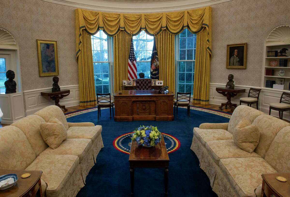 The White House Oval Office in January 2021.