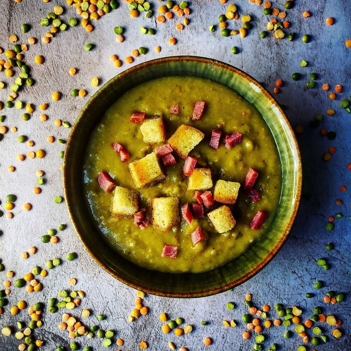 Split pea soup, by Deanna Fox.