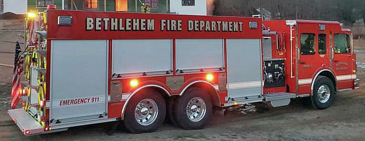 A file photo of a Bethlehem, Conn., fire engine. Crews responded to a reported kitchen fire on Arrowhead Lane on Monday, Feb. 1, 2021 during the height of the snowstorm.