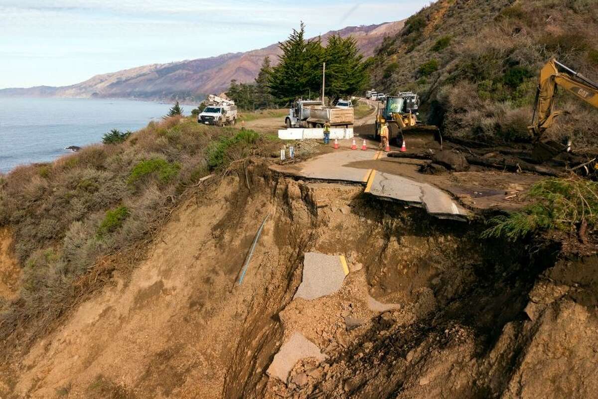 More photos show Highway 1 damage; reopening date unknown