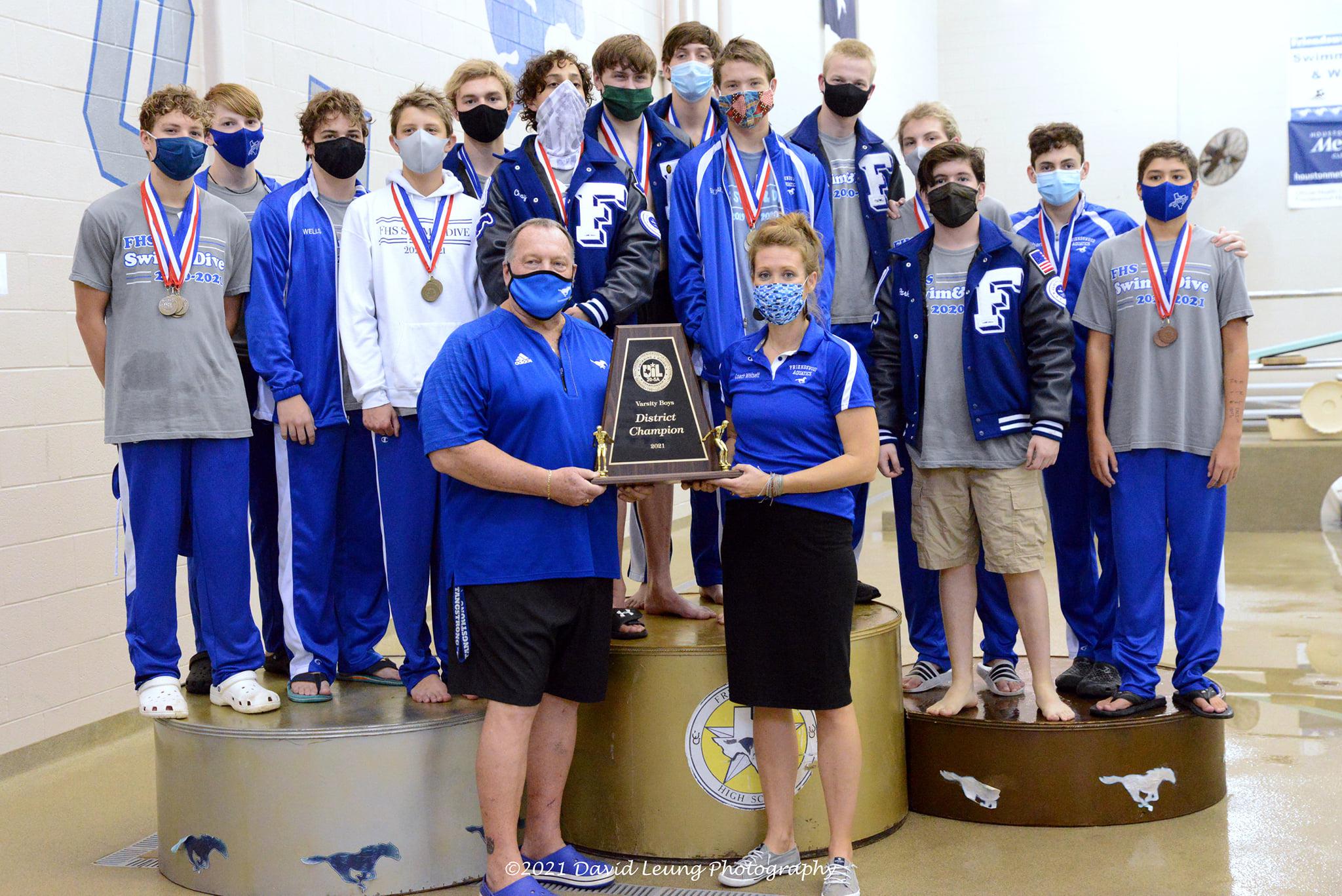 Swimming Friendswood teams win district championships