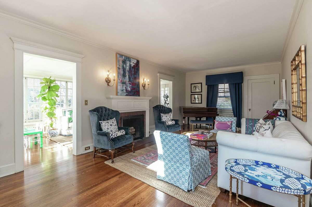 Formal living room with fireplace at 126 Jackman Avenue, Fairfield.