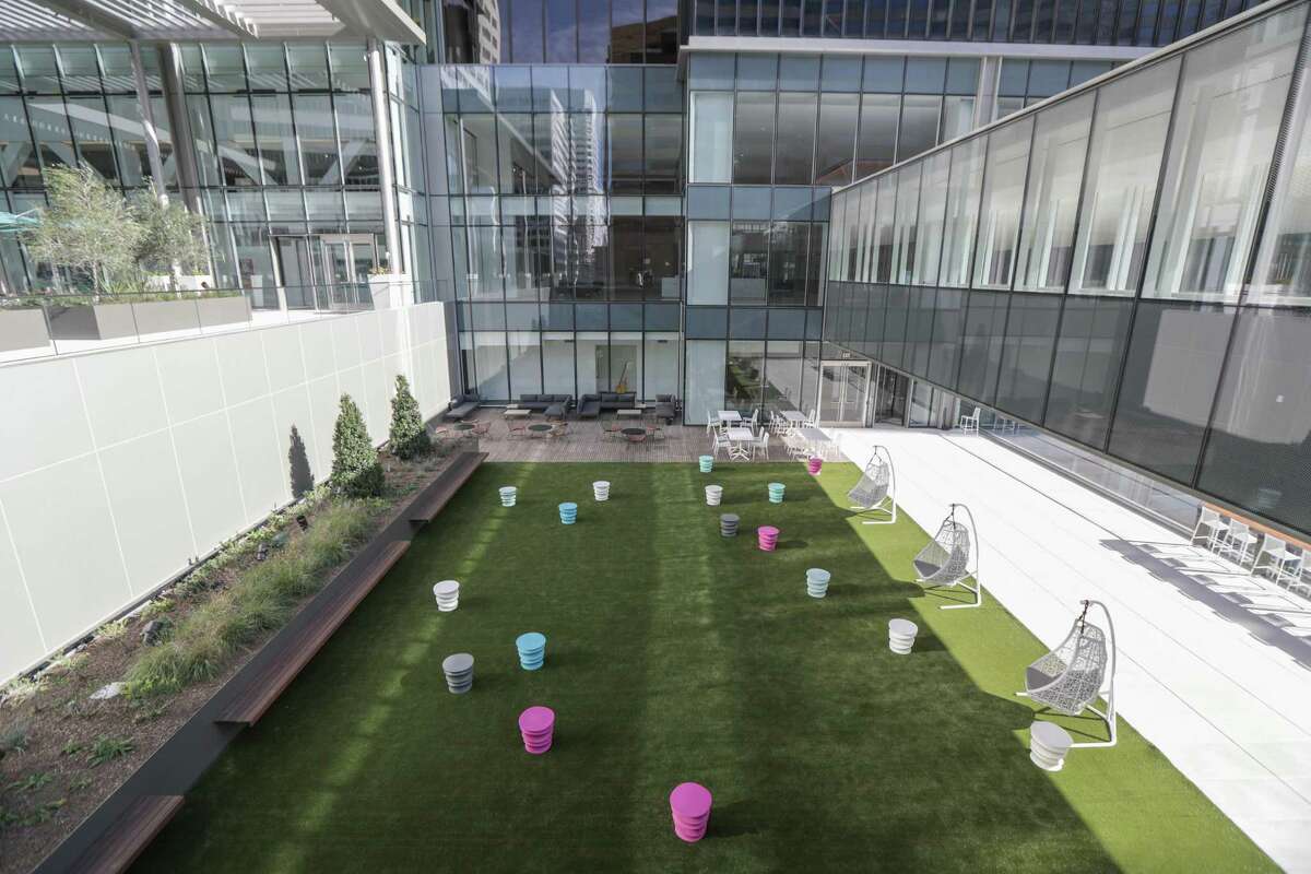 An outdoor area at Houston Center, downtown’s largest office complex, which has just completed an extensive renovation. Photographed Thursday, Jan. 28, 2021, in Houston.