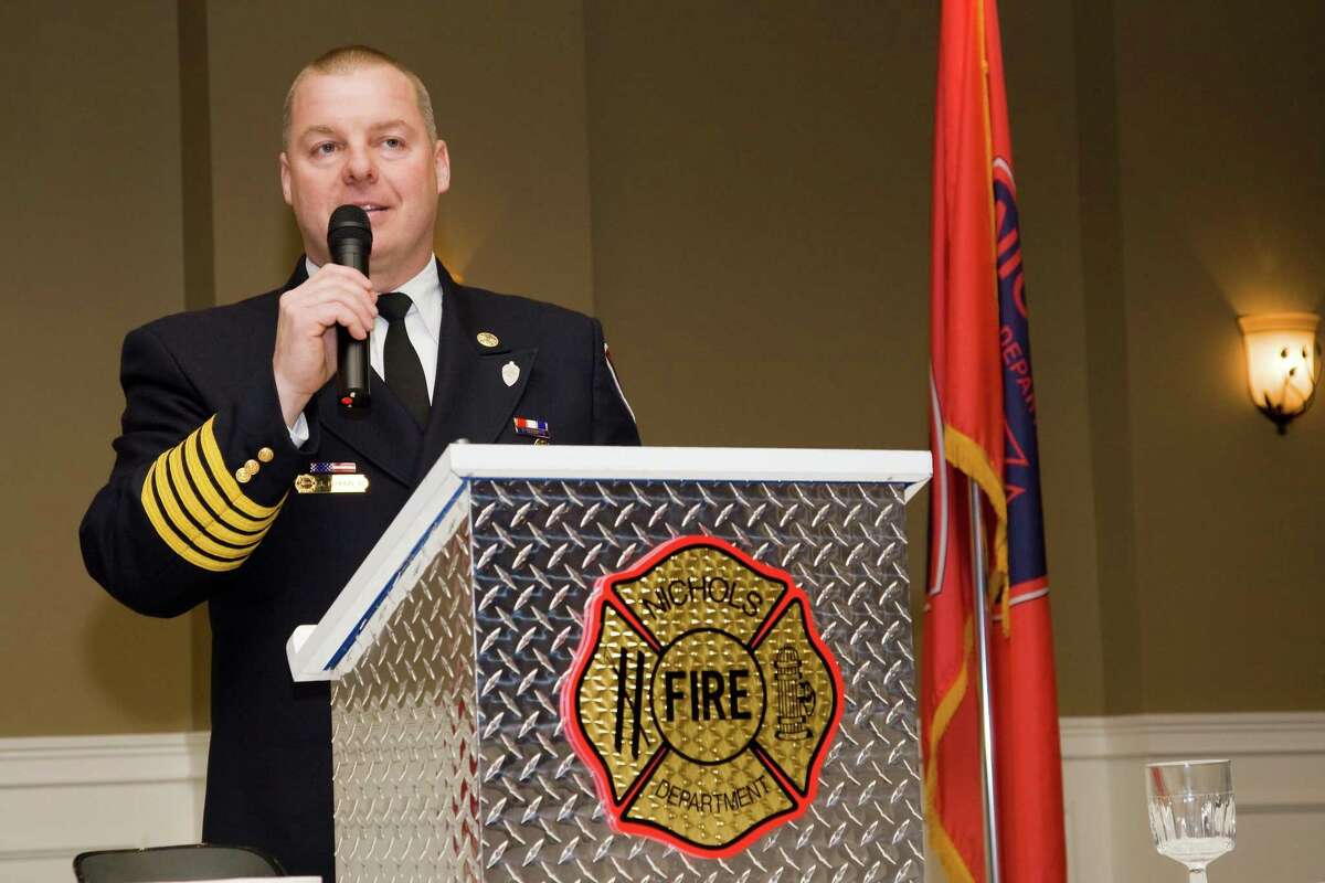 Wilton Fire Commission Chairperson Casey Healy has announced the hiring of former Westport Fire Department Assistant Fire Chief John Plofkin as the Wilton Fire Department’s new Deputy Fire Chief, effective Feb. 1. Plofkin served for over 32 years, (1995-2017), as Westport’s Assistant Fire Chief. Plofkin has also come out of retirement. Pictured is Plofkin as the Chief of the Nichols Fire Department in Trumbull, Connecticut, in a previous year.