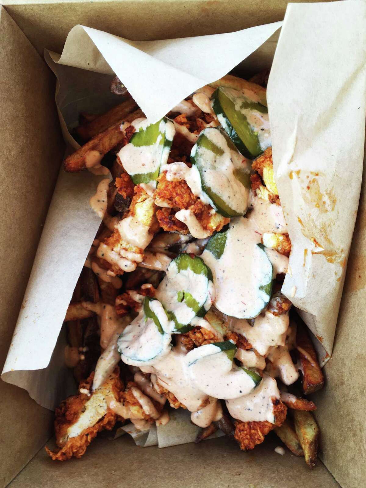Great Nashville hot chicken at San Antonio food truck Pete's Chicken Shack