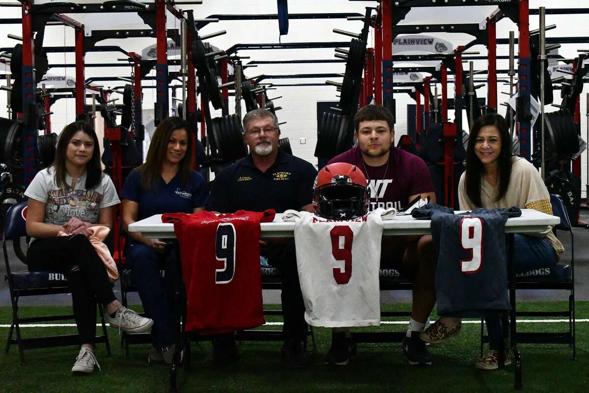 Plainview's Charles Gipson signed his Letter of Intent to play college football at West Texas A&M University on Wednesday in the Coach Neil "Bill" Billingsley Fieldhouse.