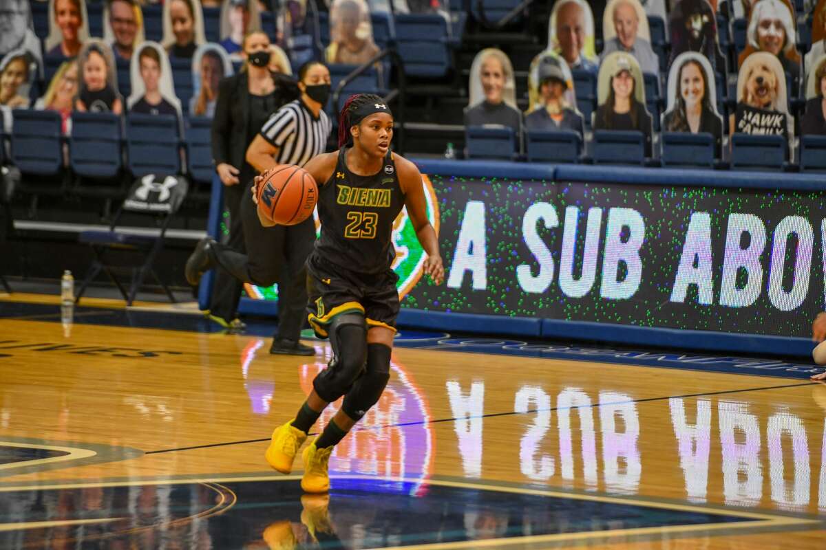 Isis Young of Siena led the MAAC in scoring this season at 18.9 points per game. (Courtesy of Monmouth Athletics)