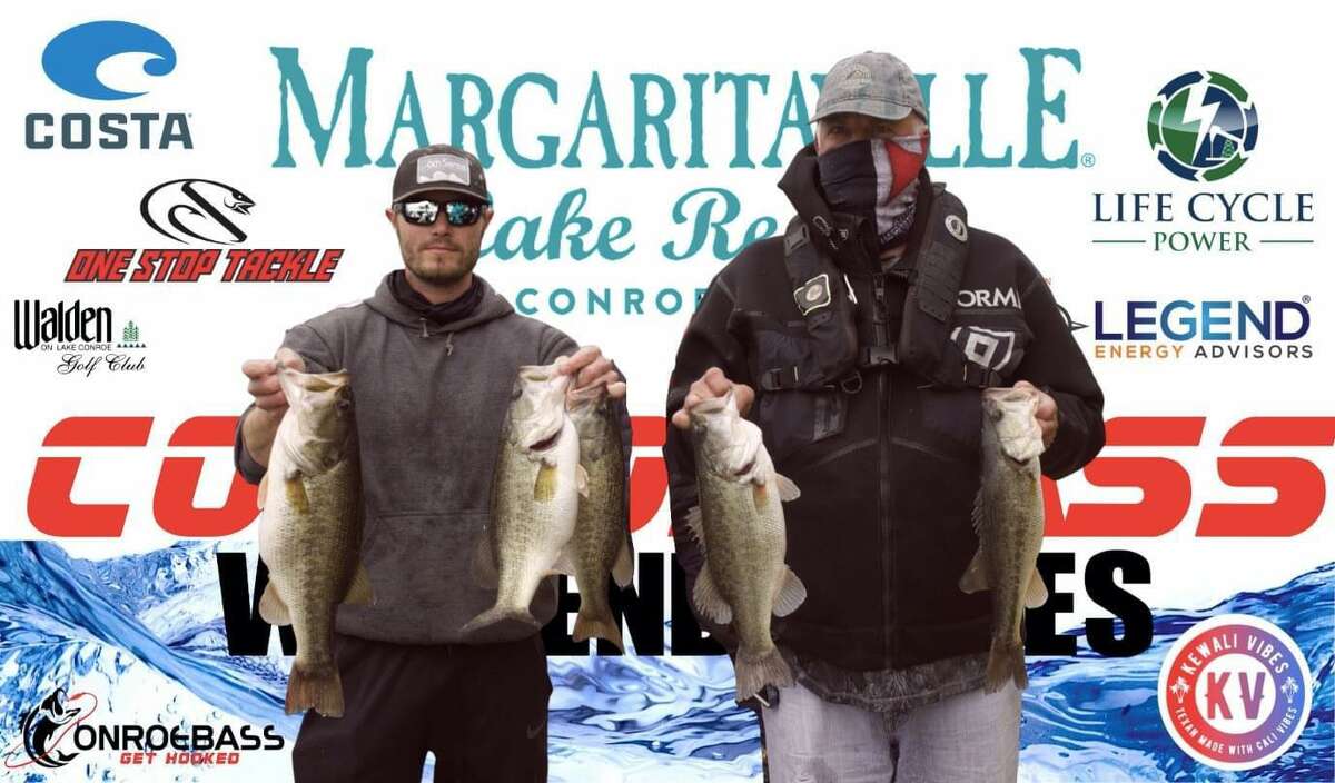 Bruce and Zane Baggett claimed second place in the CONROEBASS Weekend Series Tournament with a total weight of 19.28 pounds.