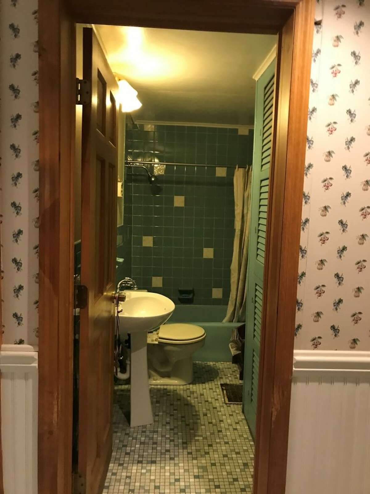 Before: Bathroom at 200 Moe Rd., Clifton Park. View House of the Week from 2020.