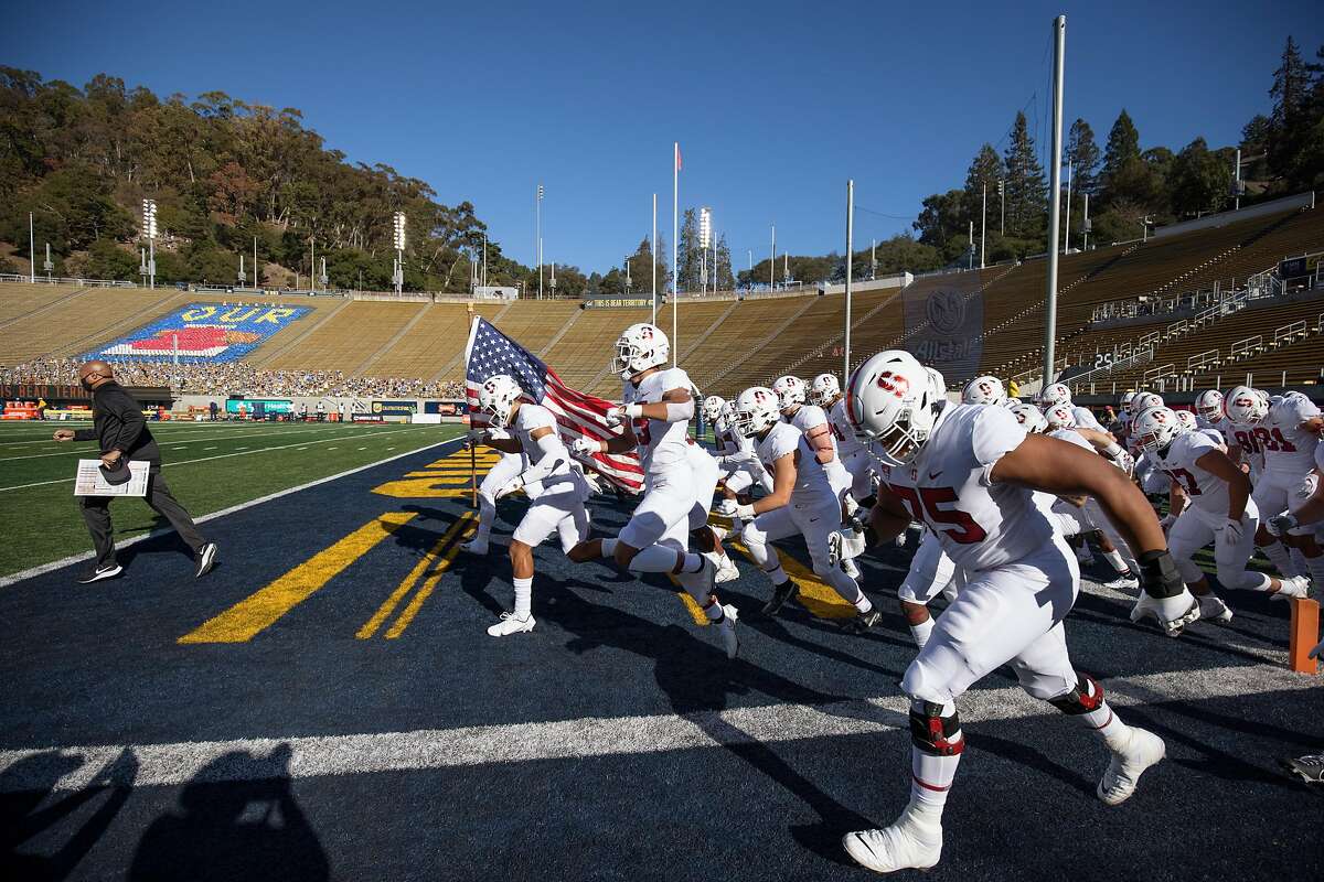 The Stanford Cardinal take the field before the Big Game against Cal in Berkeley in November.