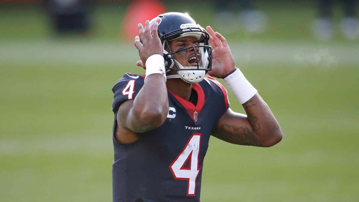 Houston Texans quarterback Deshaun Watson (4) in action during the second half of an NFL football game against the Chicago Bears, Sunday, Dec. 13, 2020, in Chicago. (AP Photo/Kamil Krzaczynski)