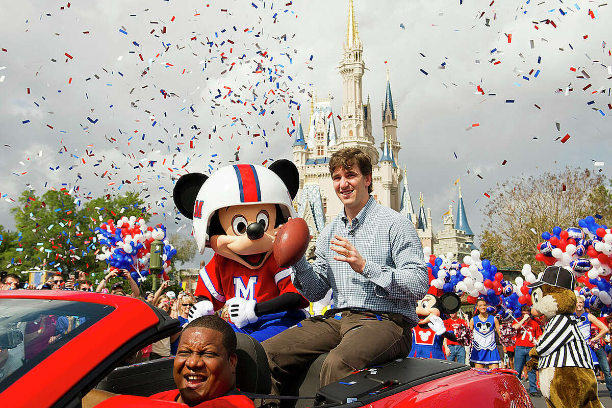 Super Bowl XLVI MVP and New York Giants quarterback Eli Manning at Walt Disney World in 2012.