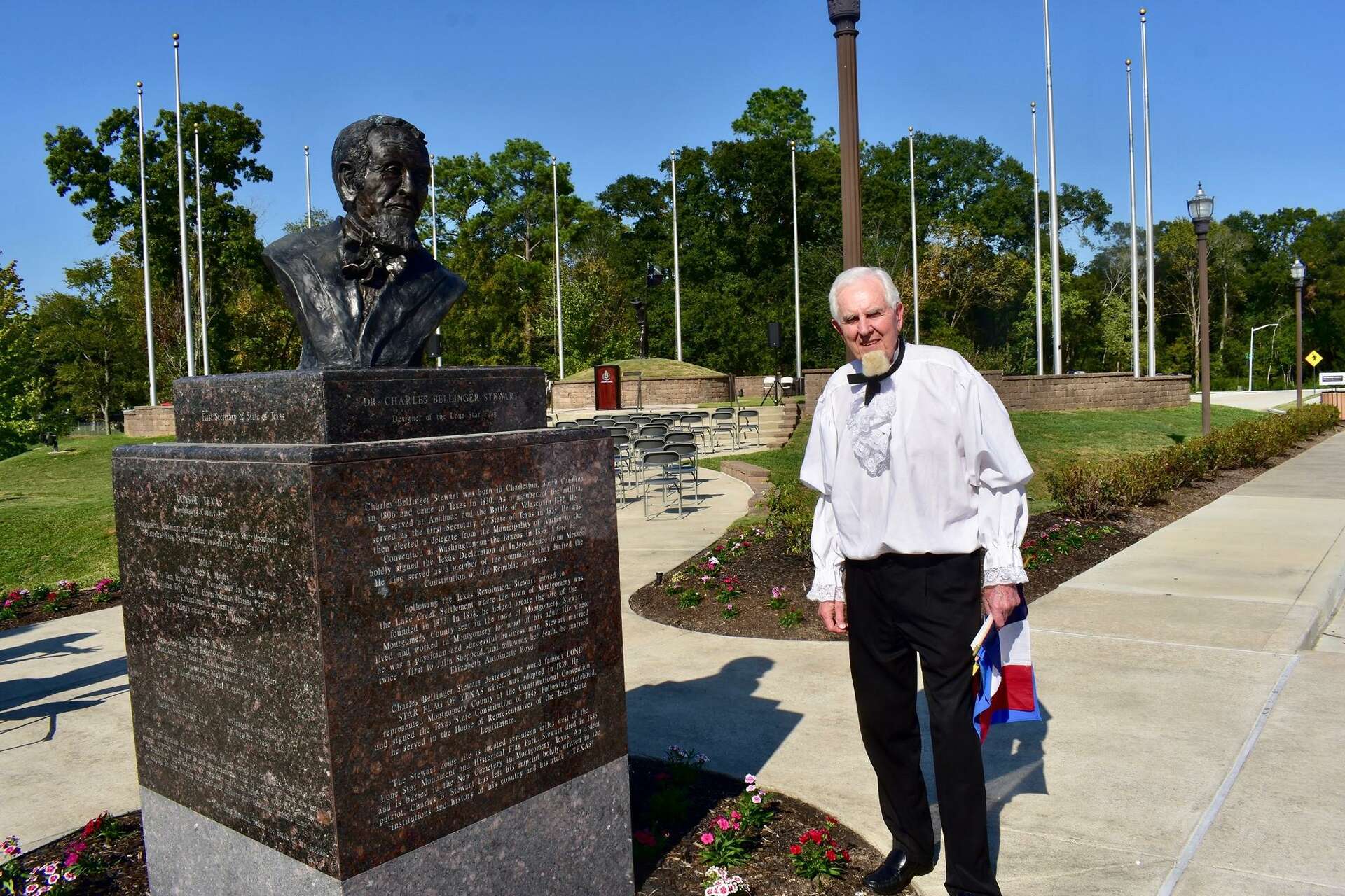 Historian revels in portraying Lone Star flag designer Charles B. Stewart
