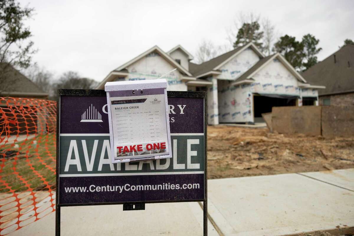 As seen a new home is constructed in a new development called Raleigh Creek, Saturday, Jan. 30, 2021, in Tomball.