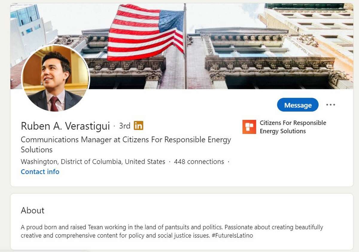 Ruben Verastigui's LinkedIn was active after his arrest as of Saturday.