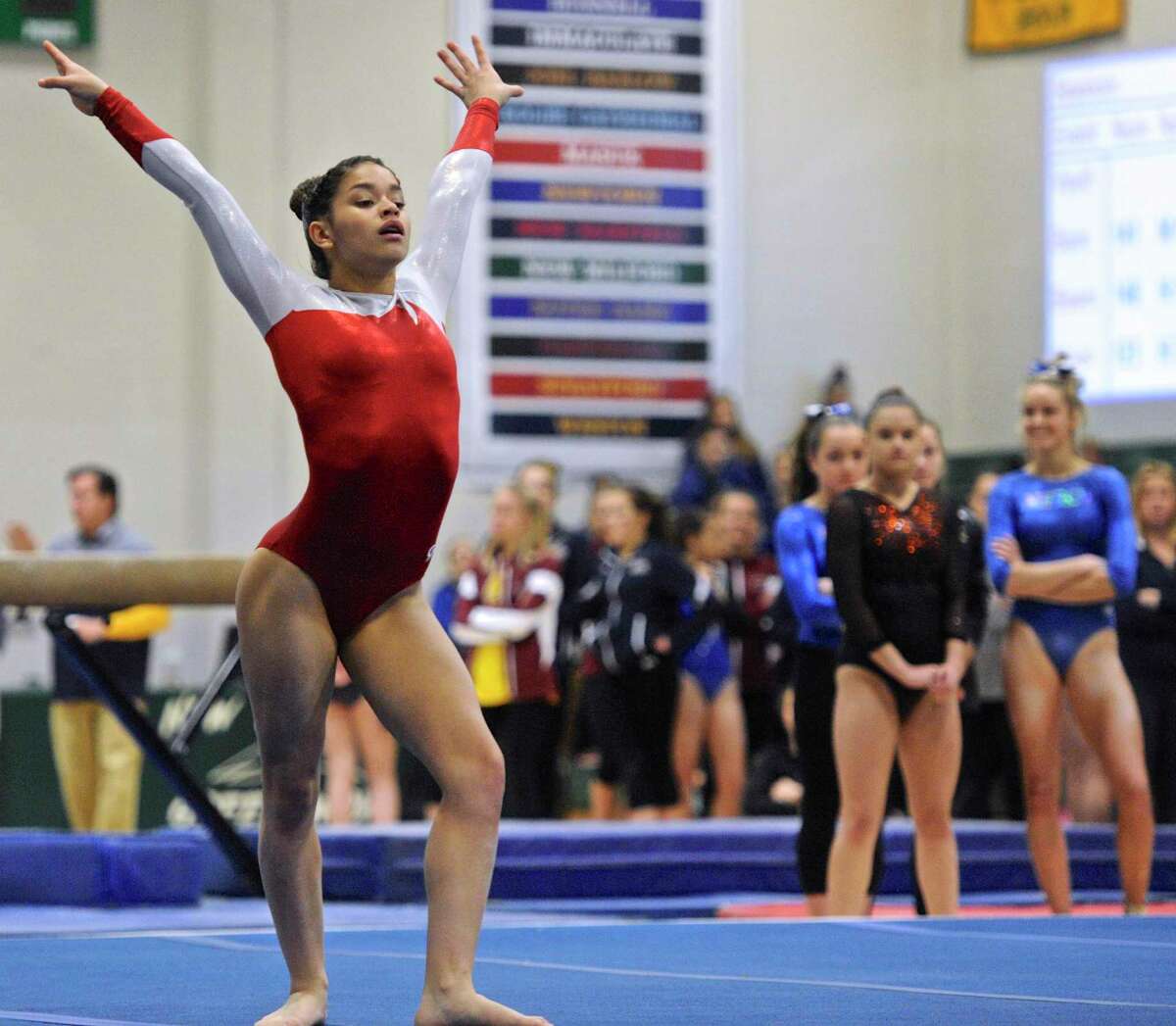 Former Greenwich gymnast Addy De Jesus scores perfect 10 to make Iowa ...