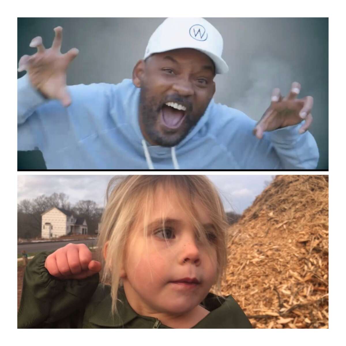 Maddie Presser punches actor Will Smith in a recreation of the iconic scene from "Independence Day." (Dan Presser/ESPN)