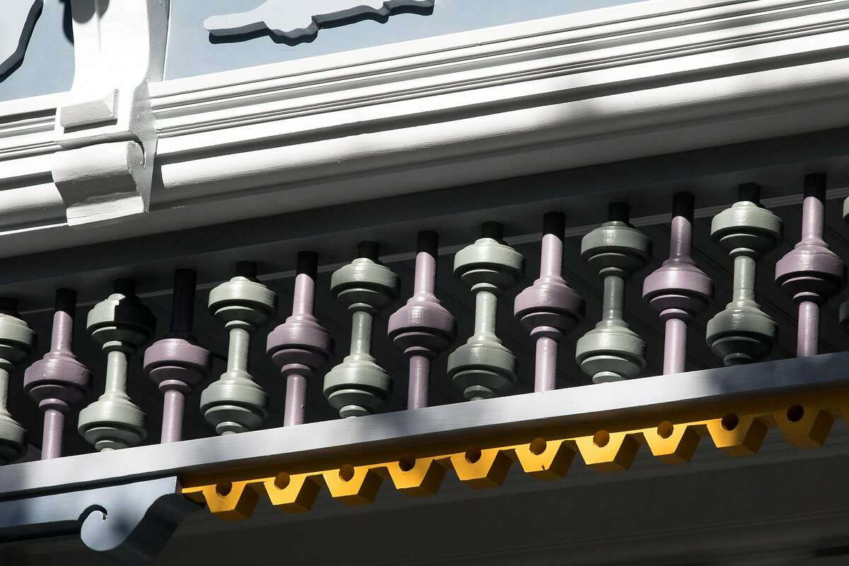 Some of the newly installed custom details added to a Victorian home in Noe Valley restored by Skeeter Jones in San Francisco on Feb. 5, 2021. For more than 40 years, Jones has specialized in restoring the facades of old Victorian homes.